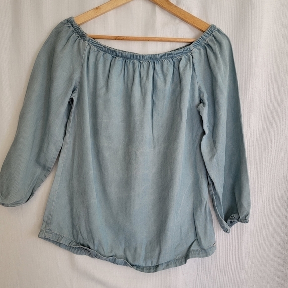 Solar Distressed Off the Shoulder Top - Picture 2 of 10